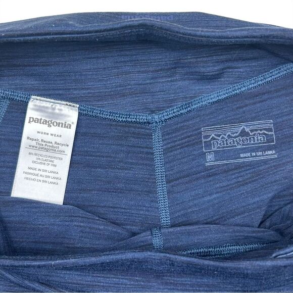 Patagonia Blue Crop Leggings Recycled Polyester Women's Size Medium - Picture 3 of 6